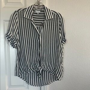 Skylar + Madison Black and White Striped Button-Down Shirt